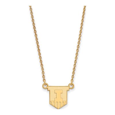 University of Illinois 10K Yellow Gold Victory Badge Small Necklace