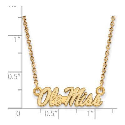 University of Mississippi 10K Yellow Gold Ole Miss Small Necklace – view 2