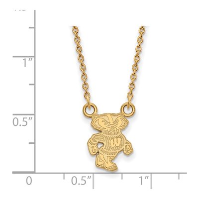 University of Wisconsin 10K Yellow Gold Small Badgers Pendant Necklace – view 2