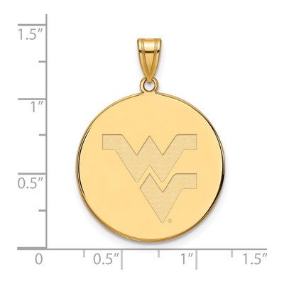 West Virginia University 10K Yellow Gold WVU Extra Large Disc Pendant – view 2