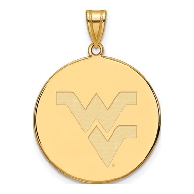West Virginia University 10K Yellow Gold WVU Extra Large Disc Pendant