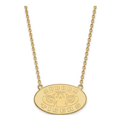 Auburn University 10K Yellow Gold Tigers Large Pendant Necklace