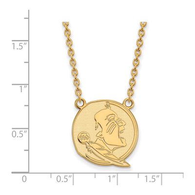 Florida State University 10K Yellow Gold Large FSU Seminoles Pendant Necklace – view 2