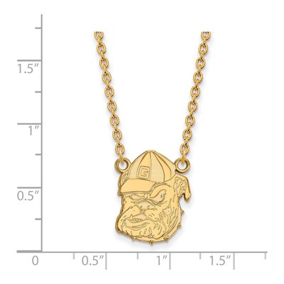 University of Georgia 10K Yellow Gold Large UGA Bulldog Necklace – view 2