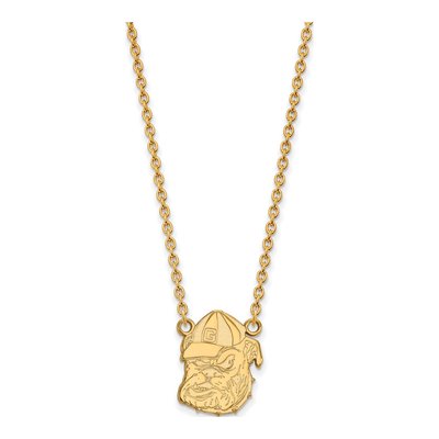 University of Georgia 10K Yellow Gold Large UGA Bulldog Necklace