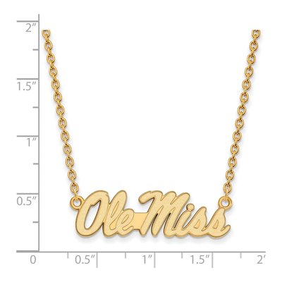 University of Mississippi 10K Yellow Gold Ole Miss Large Necklace – view 2