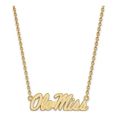 University of Mississippi 10K Yellow Gold Ole Miss Large Necklace