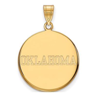 University of Oklahoma 10K Yellow Gold Large Disc Pendant