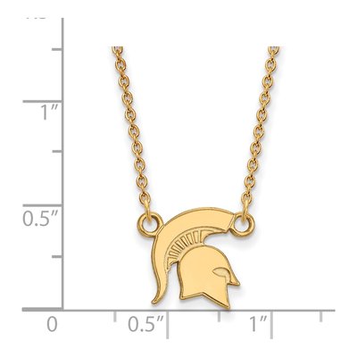 Michigan State University 10K Yellow Gold Small Spartan Pendant Necklace – view 2