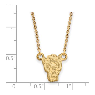 North Carolina State University 10K Yellow Gold Wolf Small Necklace – view 2