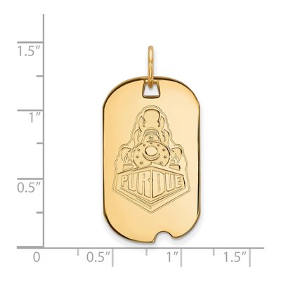 Purdue University 10K Yellow Gold Boilermakers Train Small Dog Tag Pendant – view 2