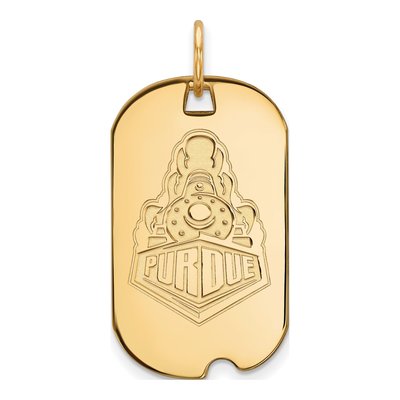 Purdue University 10K Yellow Gold Boilermakers Train Small Dog Tag Pendant