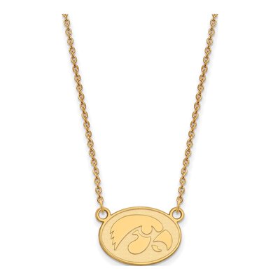 University of Iowa 10K Yellow Gold Small Hawk Pendant Necklace