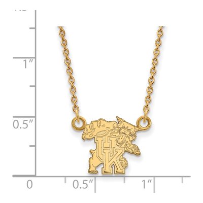 University of Kentucky 10K Yellow Gold U-K Wildcat Small Necklace – view 2