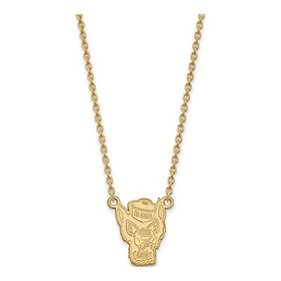North Carolina State University 10K Yellow Gold Wolf Large Necklace