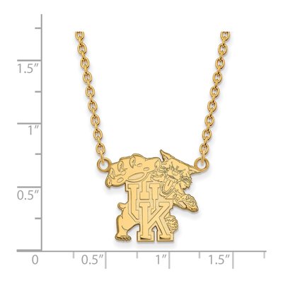 University of Kentucky 10K Yellow Gold U-K Wildcat Large Necklace – view 2