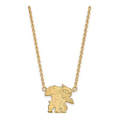 University of Kentucky 10K Yellow Gold U-K Wildcat Large Necklace