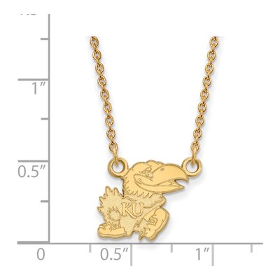 University of Kansas 10K Yellow Gold Small Jayhawk Pendant – view 2