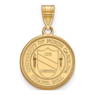 University of North Carolina 10K Yellow Gold Medium UNC Tar Heels Crest Pendant