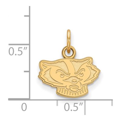 University of Wisconsin 10K Yellow Gold Badger Extra Small Pendant – view 2