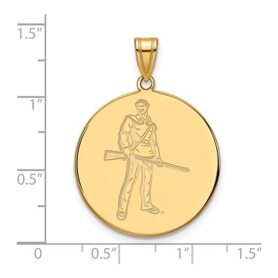 West Virginia University 10K Yellow Gold Mountaineer Extra Large Disc Pendant – view 2