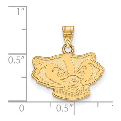 University of Wisconsin 10K Yellow Gold Badger Small Pendant – view 2
