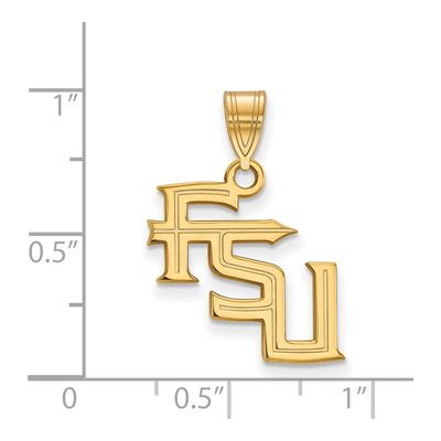 Florida State University 10K Yellow Gold Medium FSU Seminoles F-S-U Pendant – view 2