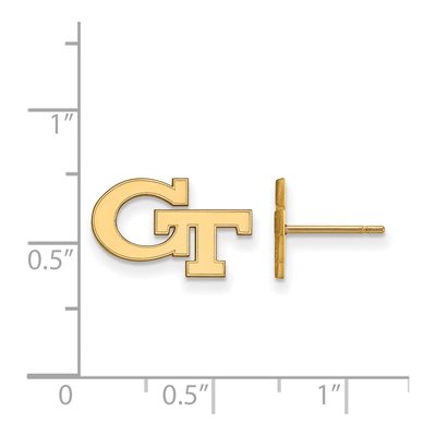 Georgia Institute of Technology 10K Yellow Gold Tech G-T Stud Earrings – view 2