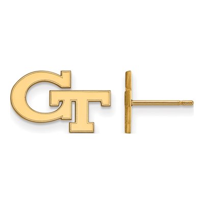 Georgia Institute of Technology 10K Yellow Gold Tech G-T Stud Earrings