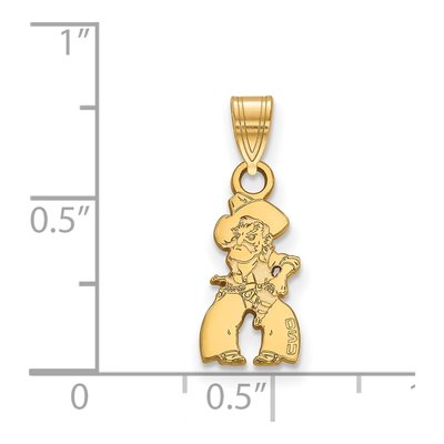 Oklahoma State University 10K Yellow Gold Cowboy Small Pendant – view 2