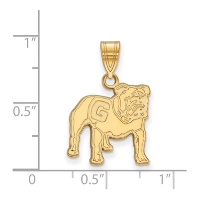 University of Georgia 10K Yellow Gold Bulldog Medium Pendant – view 2