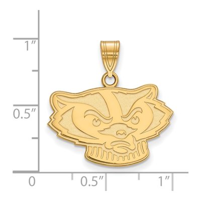University of Wisconsin 10K Yellow Gold Badger Medium Pendant – view 2