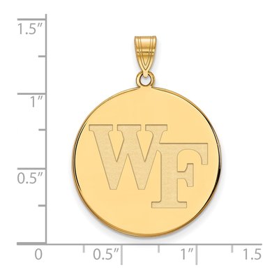 Wake Forest University 10K Yellow Gold Extra Large Disc Pendant – view 2
