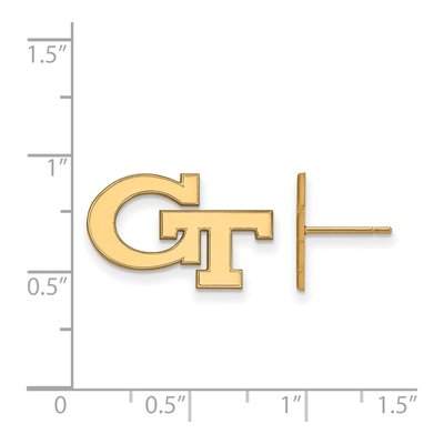 Georgia Institute of Technology 10K Yellow Gold Tech G-T Stud Earrings – view 2