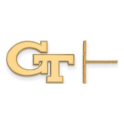 Georgia Institute of Technology 10K Yellow Gold Tech G-T Stud Earrings
