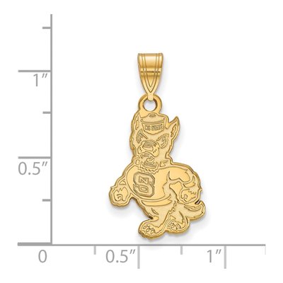 North Carolina State University 10K Yellow Gold Wolf Large Pendant – view 2