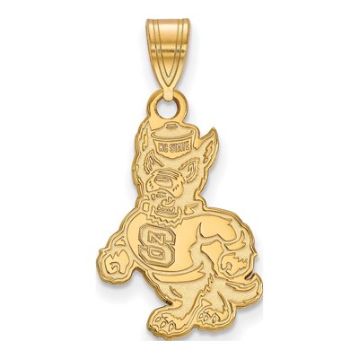North Carolina State University 10K Yellow Gold Wolf Large Pendant