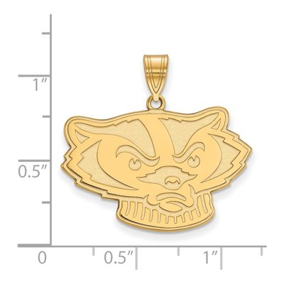 University of Wisconsin 10K Yellow Gold Large Badger Pendant – view 2