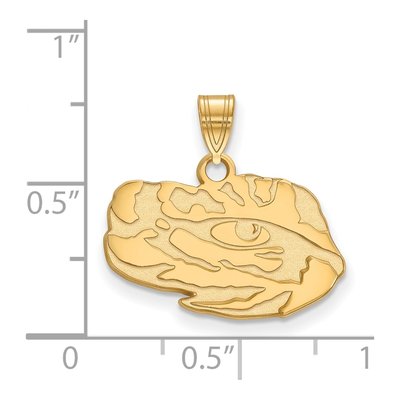 Louisiana State University 10K Yellow Gold Tiger Eye Small Pendant – view 2