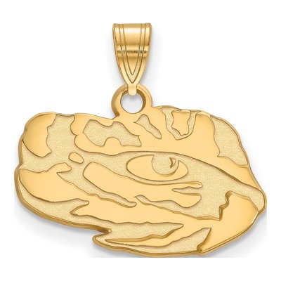 Louisiana State University 10K Yellow Gold Tiger Eye Small Pendant
