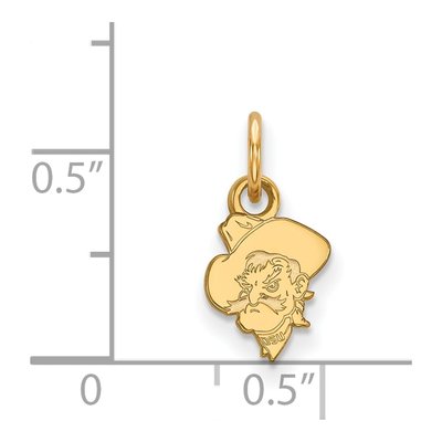 Oklahoma State University 10K Yellow Gold Extra Small Cowboy Pendant – view 2