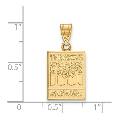 University of Mississippi 10K Yellow Gold Grove at Ole Miss Medium Pendant – view 2