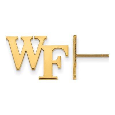 Wake Forest University 10K Yellow Gold W-F Stud Earrings