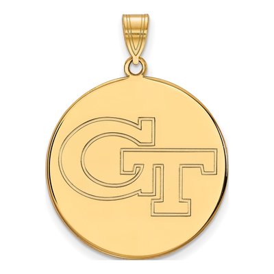 Georgia Institute of Technology 10K Yellow Gold G-T Extra Large Disc Pendant