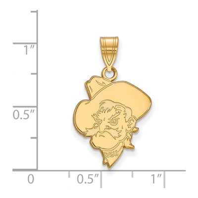 Oklahoma State University 10K Yellow Gold Large Cowboy Pendant – view 2