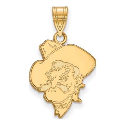 Oklahoma State University 10K Yellow Gold Large Cowboy Pendant