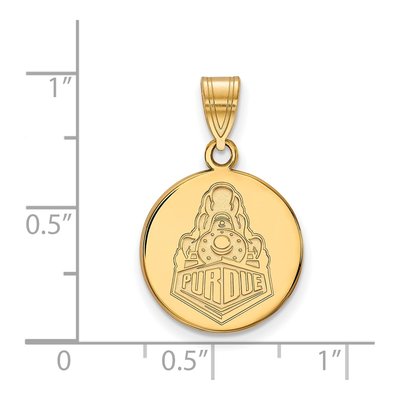 Purdue University 10K Yellow Gold Medium Boilermakers Disc Pendant – view 2