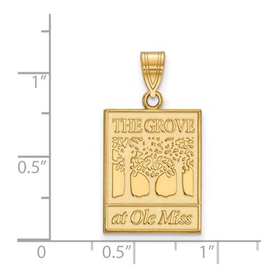 University of Mississippi 10K Yellow Gold Grove at Ole Miss Large Pendant – view 2