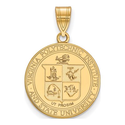 Virginia Tech 10K Yellow Gold Crest Pendant