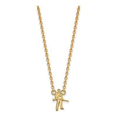 West Virginia University 10K Yellow Gold Large WVU Mountaineer Pendant Necklace – view 2